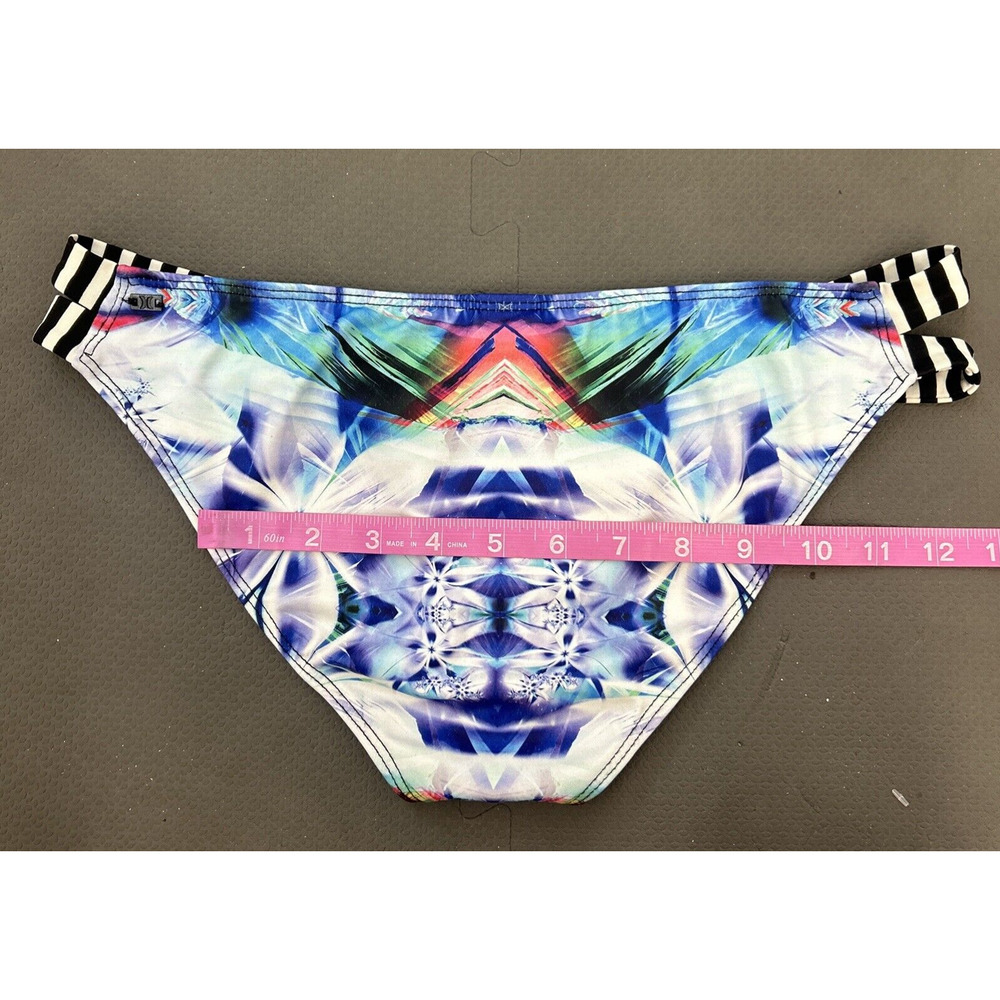 Hurley Women's Swimsuit Two Piece Bikini Black & White Bandeau Top & Bottoms Med - Picture 14 of 16